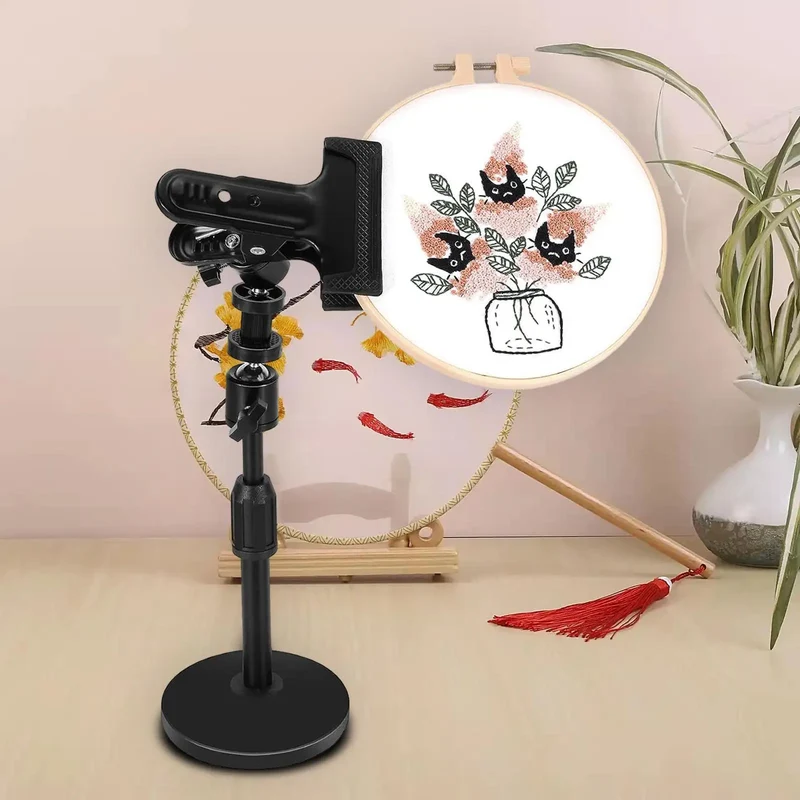 Embroidery Frame Holder Professional Sturdy Smooth Surface Versatile with Clip Cross Stitch Stand for DIY Sewing Craft Projects