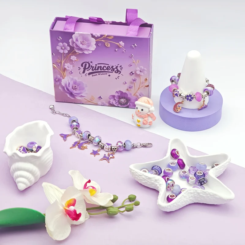 New 67 Piece Purple Jewelry Making Kit, Handmade Pendant Beading Kit, Perfect for Christmas and 2026 New Year Jewelry Gift Set