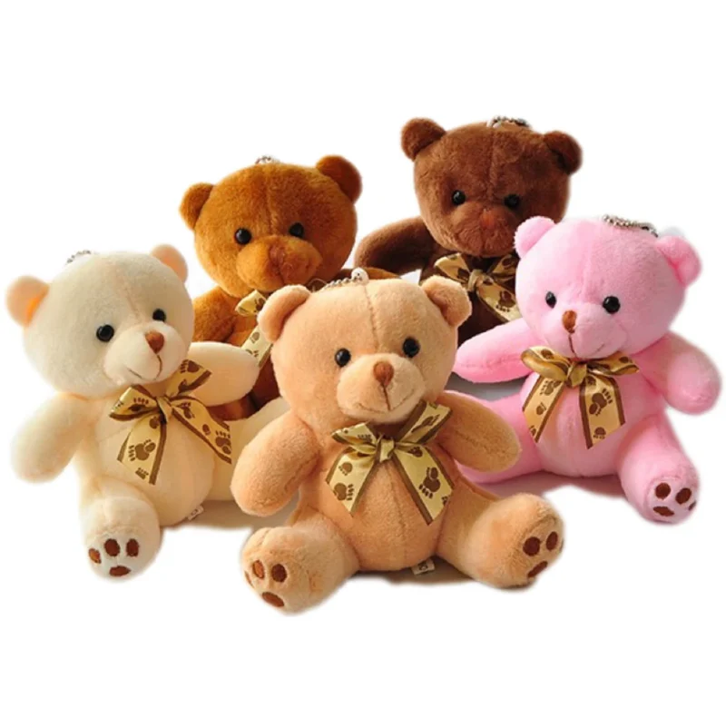 10cm Candy Bear Little Teddy Plush Toy Cute Cartoon Stuffed Soft Animal Pendant Doll Children's Decorative Birthday Gifts