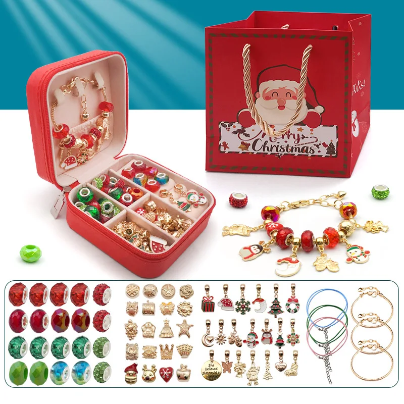 Charms Bracelet Making Kit With Jewelry Box, Jewelry Making Kit Supplies Beads, Gift Box DIY Bracelet Beads Jewelry Making Kits